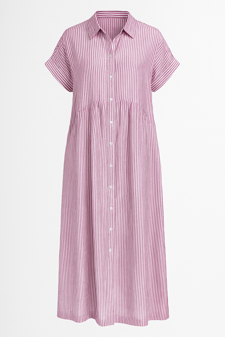Vestido Midi Elegante Feminino com Bolsos
