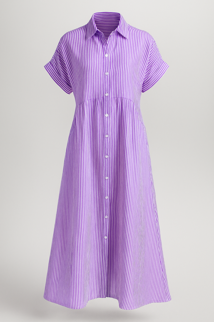Vestido Midi Elegante Feminino com Bolsos