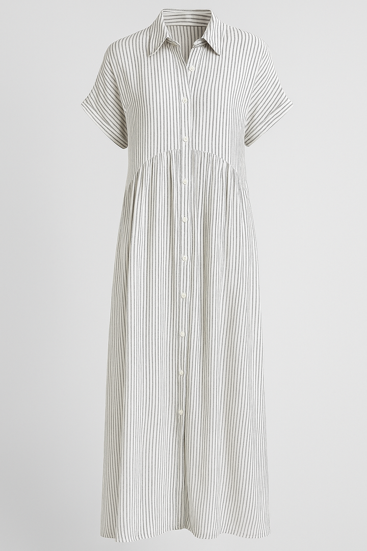 Vestido Midi Elegante Feminino com Bolsos