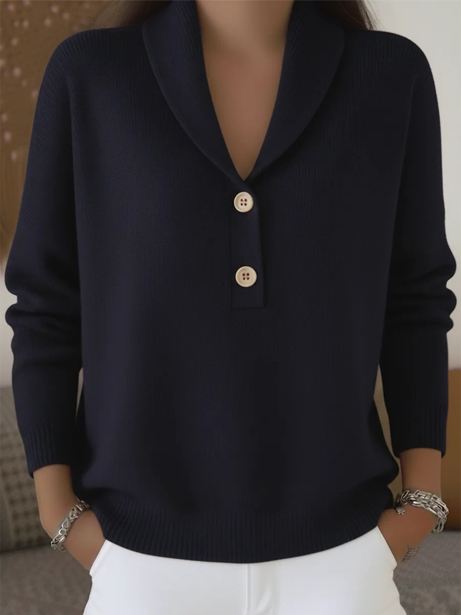 Lenora | Collar Button Sweater