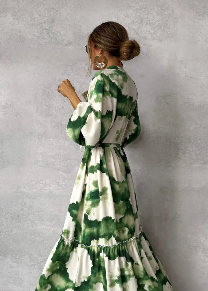 Vestido longo Luna’s Enchanted Flow com amarração na cintura