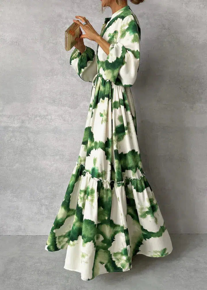 Vestido longo Luna’s Enchanted Flow com amarração na cintura