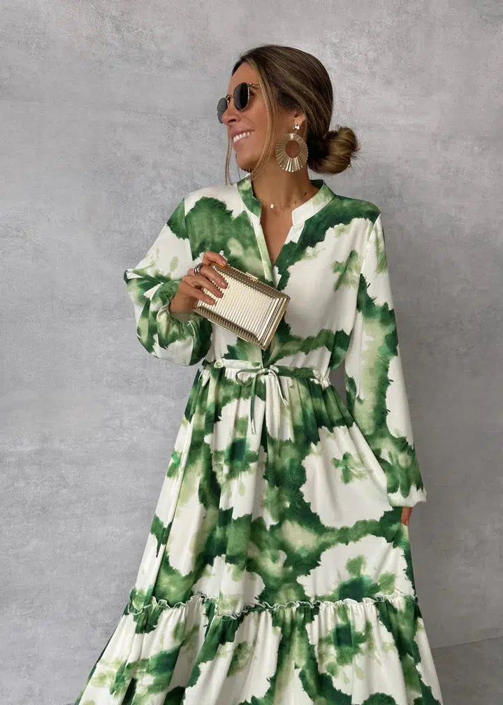 Vestido longo Luna’s Enchanted Flow com amarração na cintura