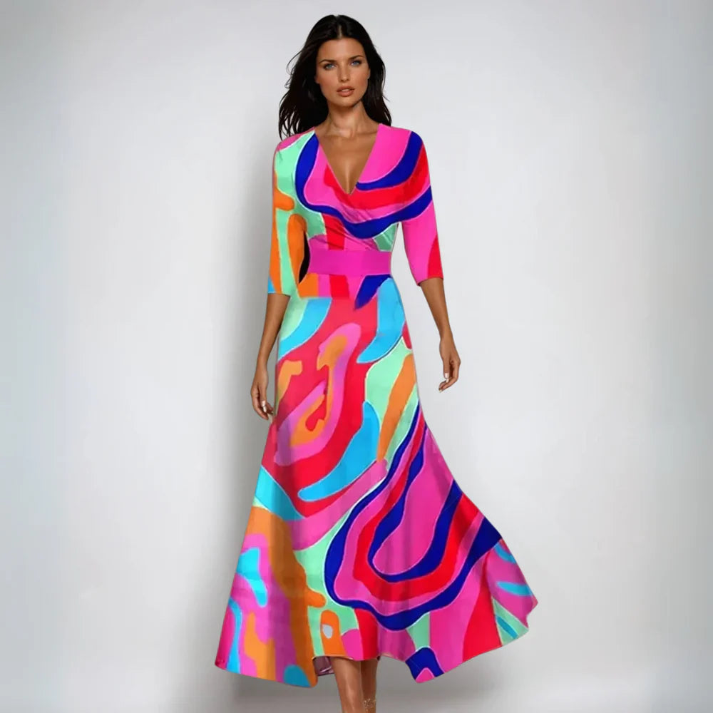 Hailey | Flowing Floral Wrap Maxi Dress