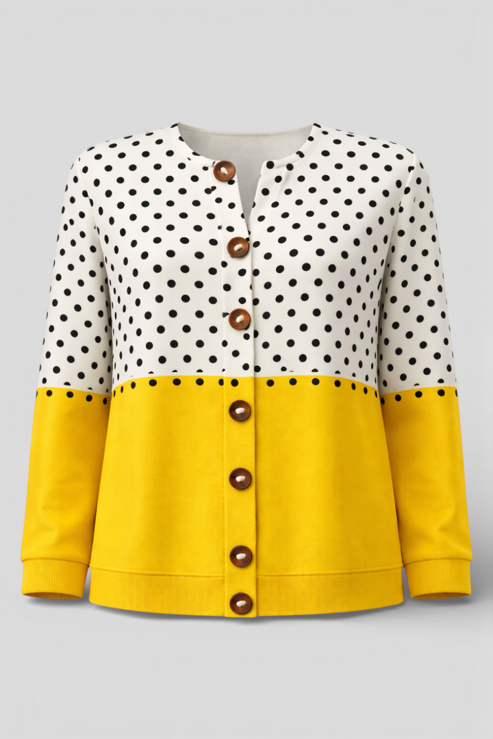 Suéter Cardigan Feminino em Poliéster com Estilo Vintage — Malha Aconchegante e Atemporal para Elegância Diária