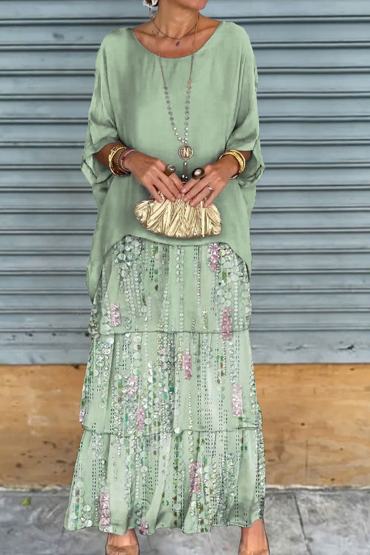 Vestido em Camadas Nora - Verde Claro