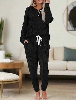 Ulla | Women's Two-Piece Loungewear Set, Drawstring Waist Relaxed Top and Pants