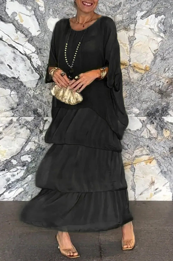 Vestido em Camadas Nora - Preto