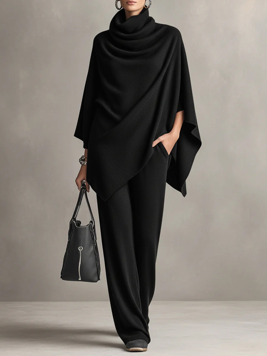 Alyris | Women's Draped Two-Piece Set, Relaxed Co-Ord Outfit for Everyday Wear