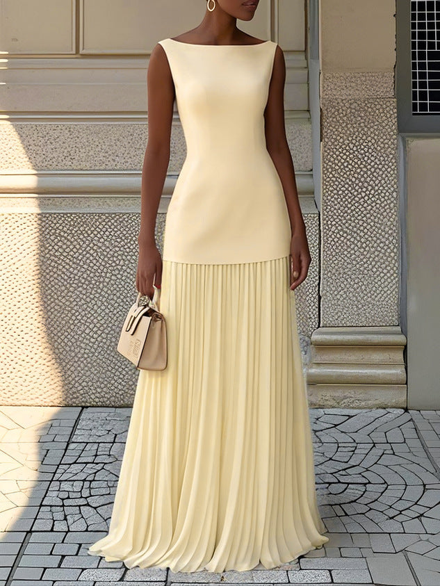 Rowina | Vestido Sem Mangas com Pregas Fluídas