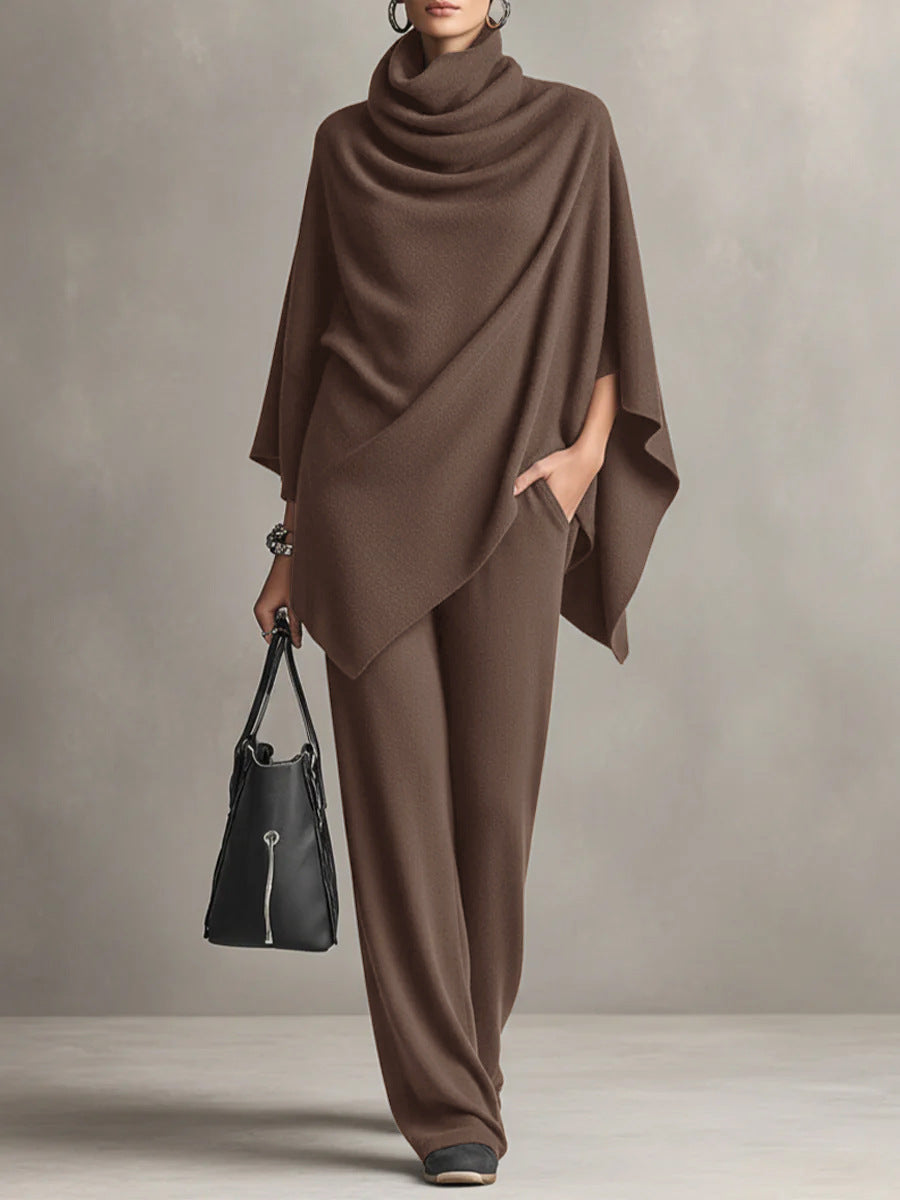 Alyris | Women's Draped Two-Piece Set, Relaxed Co-Ord Outfit for Everyday Wear