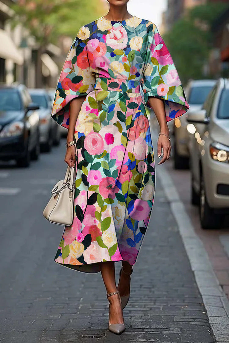 Melody | Vestido midi floral elegante