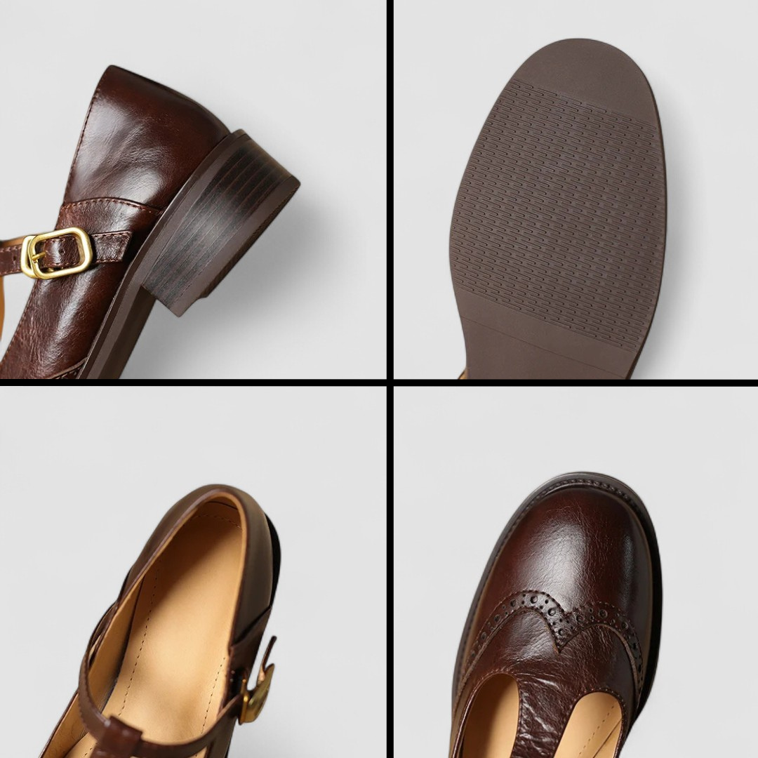Olyssiah | Women's T-Bar Mary Jane Shoes, Low Block Heel Cushioned Comfort Shoes