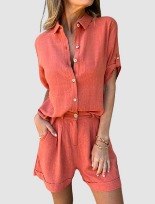 Alba | Women's Lightweight Two-Piece Set, Relaxed Trousers and Top Summer Outfit