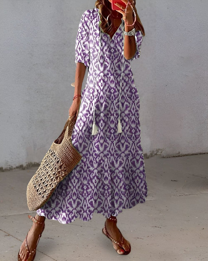 Celina | Vestido Boho com Cobertura para Barriga