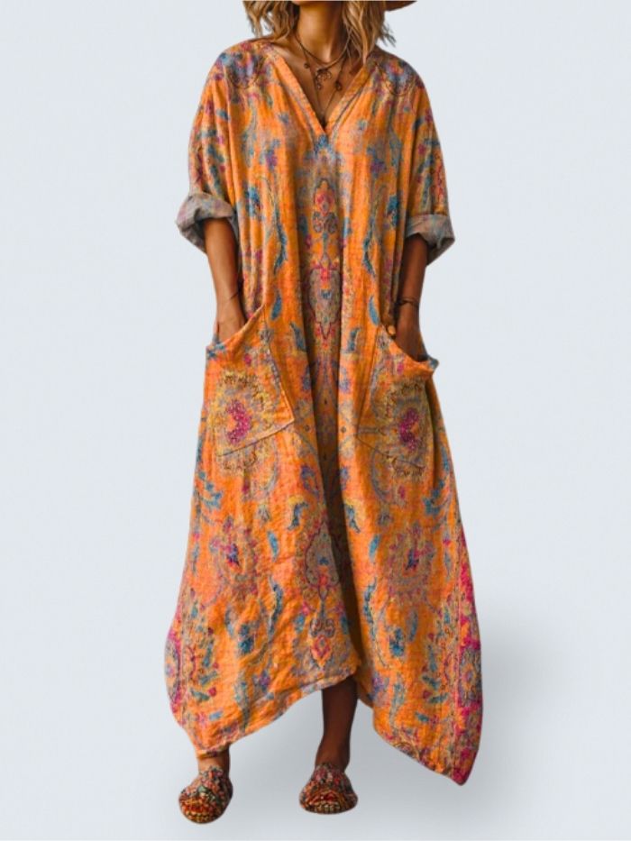 Ophira | Vestido Boho Vintage com Bolsos