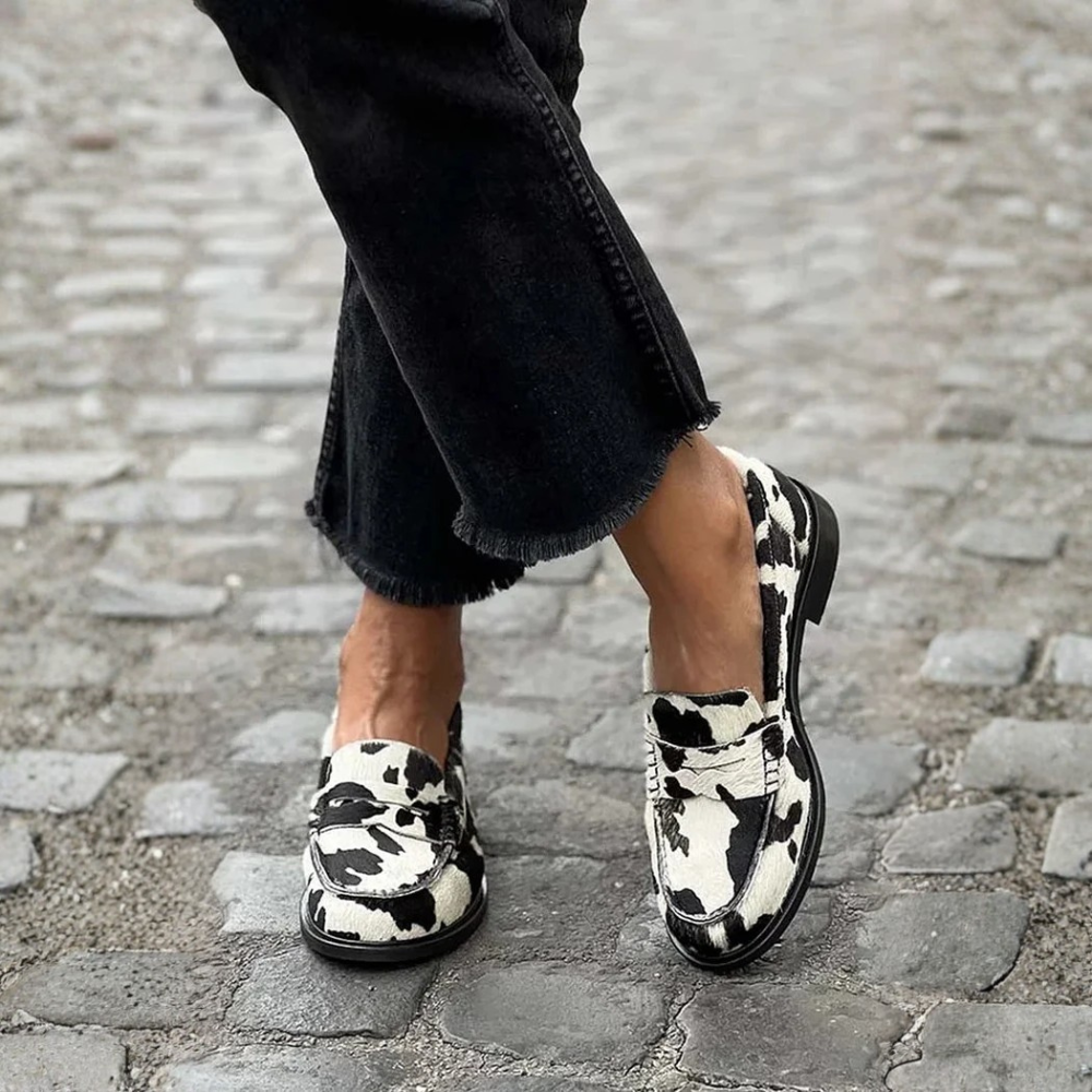 Veerle | Mocassins Estampa de Vaca