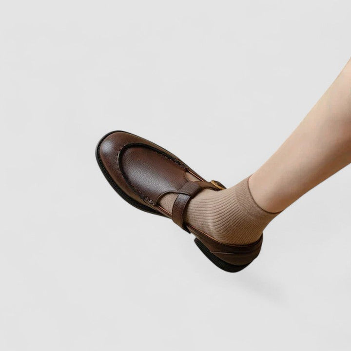 Zhelynne | Sapatos Ortopédicos Mary Jane com Bico Quadrado