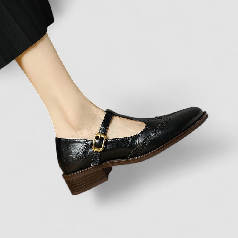 Olyssiah | Women's T-Bar Mary Jane Shoes, Low Block Heel Cushioned Comfort Shoes