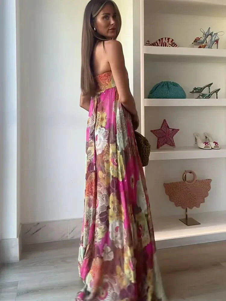 Lylah | Strapless High Waist Maxi Dress