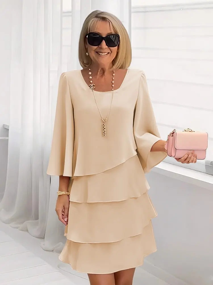 Ella | Vestido com Babados em Camadas Elegantes