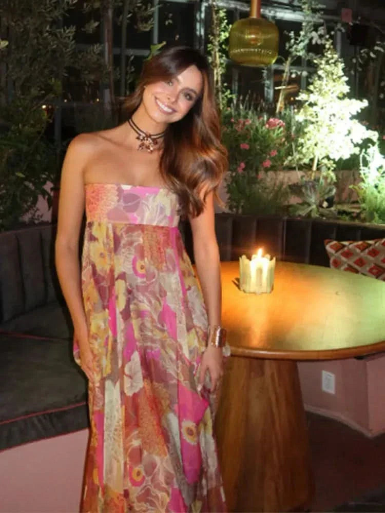 Lylah | Strapless High Waist Maxi Dress