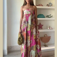 Lylah | Strapless High Waist Maxi Dress
