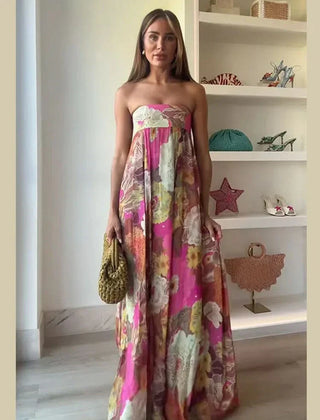 Lylah | Strapless High Waist Maxi Dress