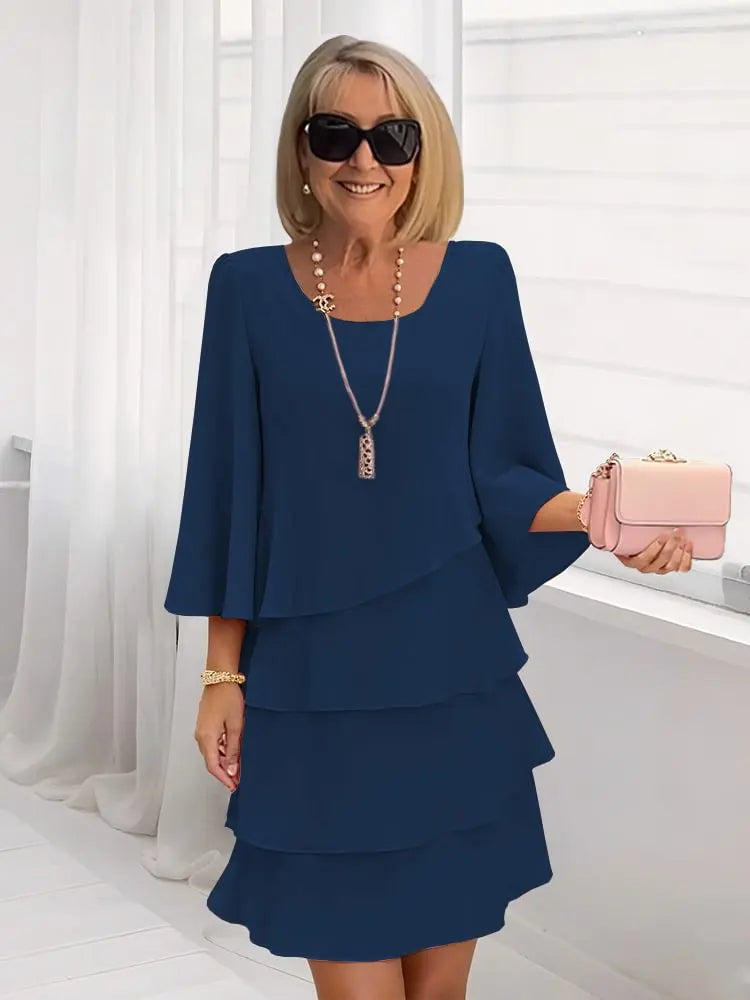 Ella | Vestido com Babados em Camadas Elegantes