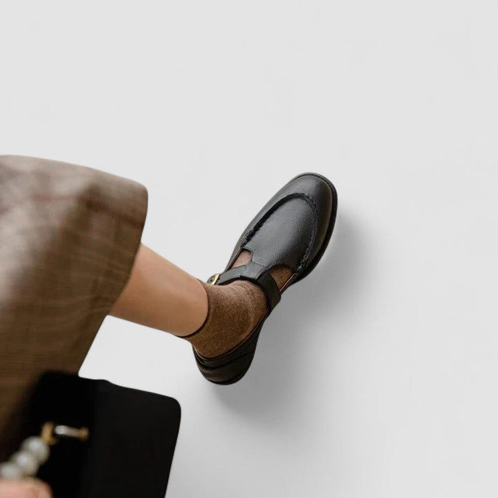 Zhelynne | Sapatos Ortopédicos Mary Jane com Bico Quadrado
