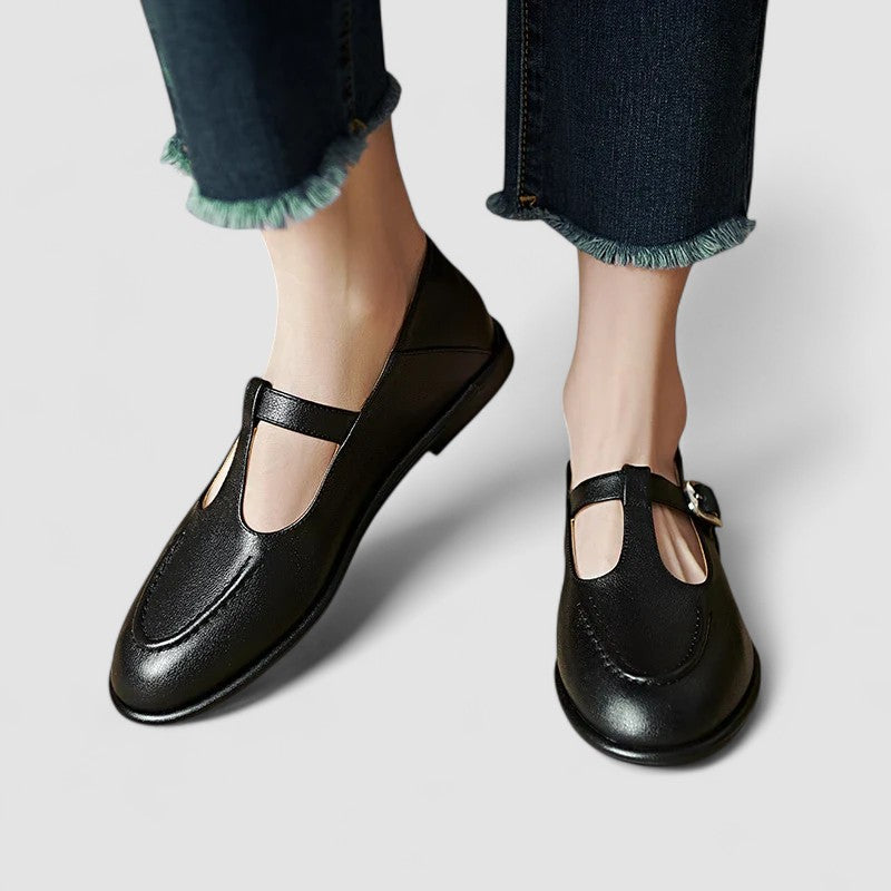 Ariyzzah | Women's Low Block Heel Mary Jane Shoes, Cushioned Strap Comfort Shoes