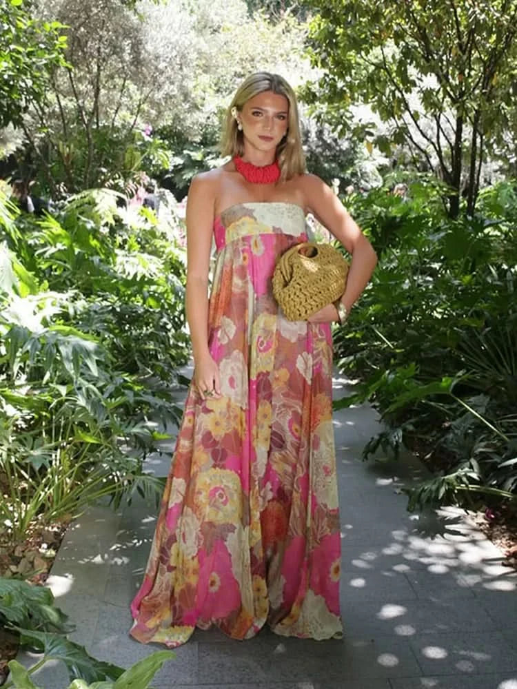 Lylah | Strapless High Waist Maxi Dress