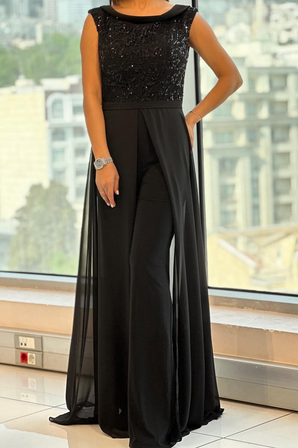 Macacão Fontella em Tule Texturizado | Macacão Elegante para Noite