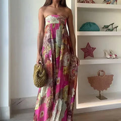 Lylah | Strapless High Waist Maxi Dress