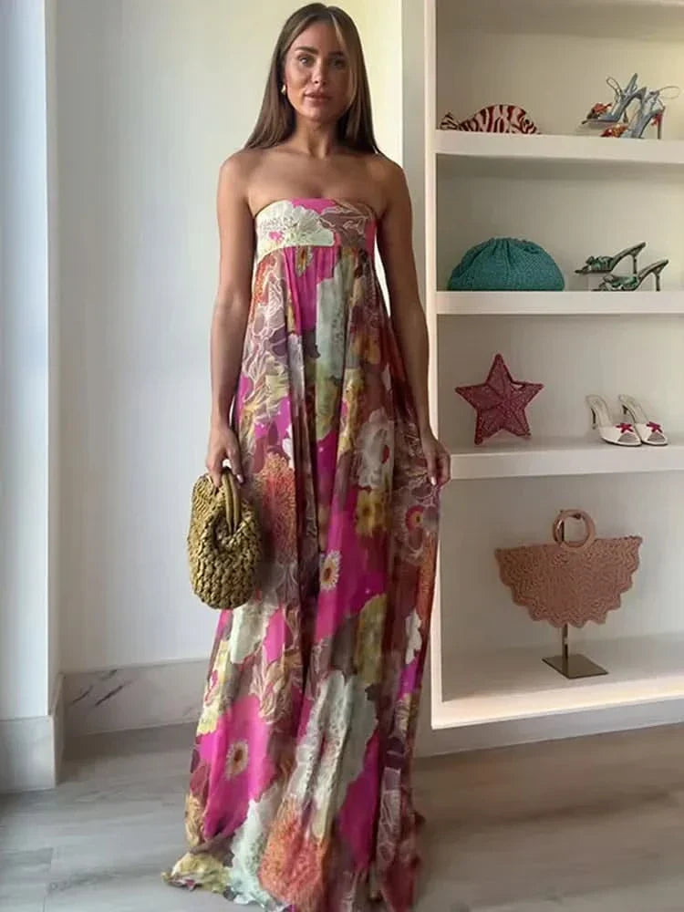 Lylah | Strapless High Waist Maxi Dress