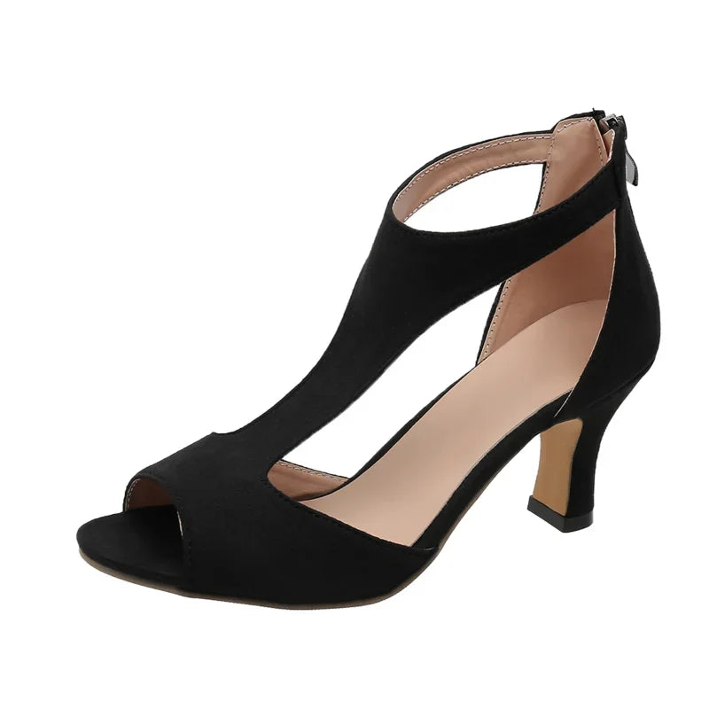 ALANA – Elegantes Sandálias de Salto com Laterais Abertas