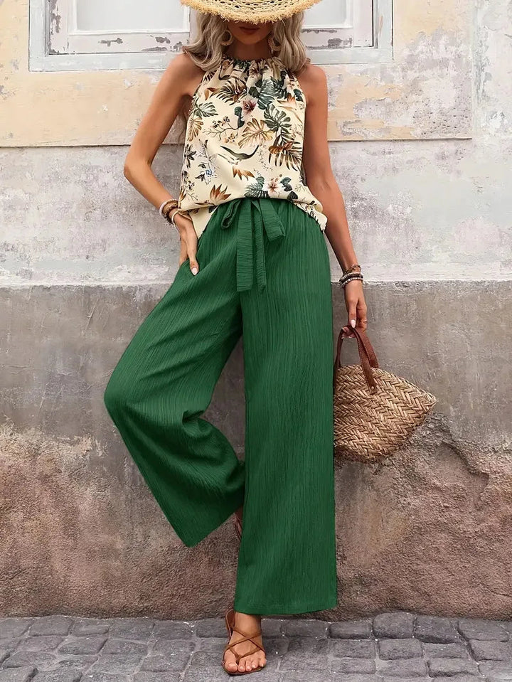Antonette| Conjunto Elegante de Duas Peças Sem Mangas