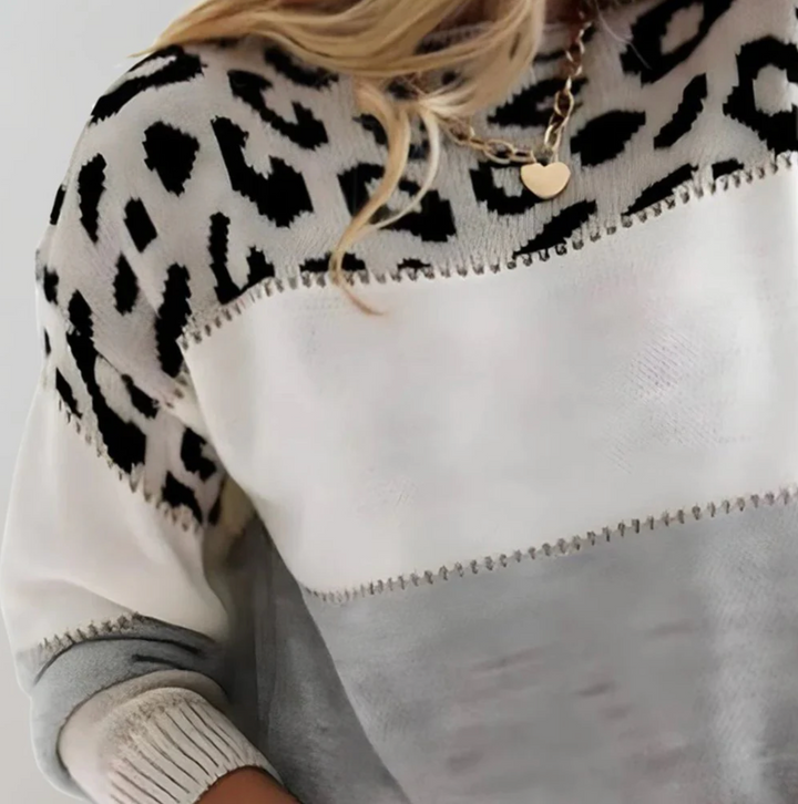 Zoë - Elegant and Comfortable Sweater with Leopard Print