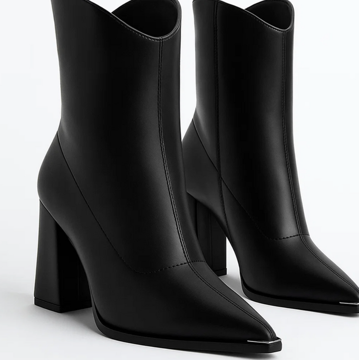 Pointed Leather Boots