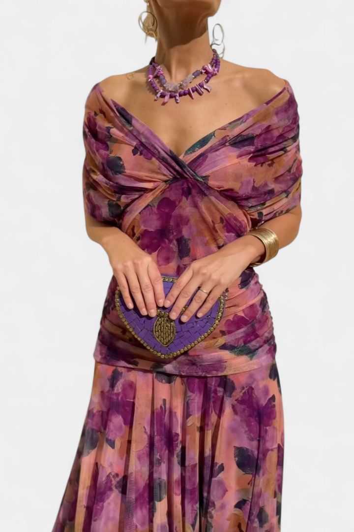 Alondra | Vestido Longo Floral com Decote em V