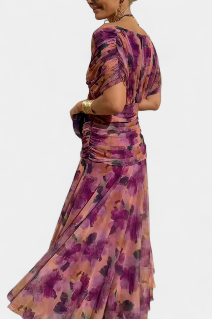 Alondra | Vestido Longo Floral com Decote em V
