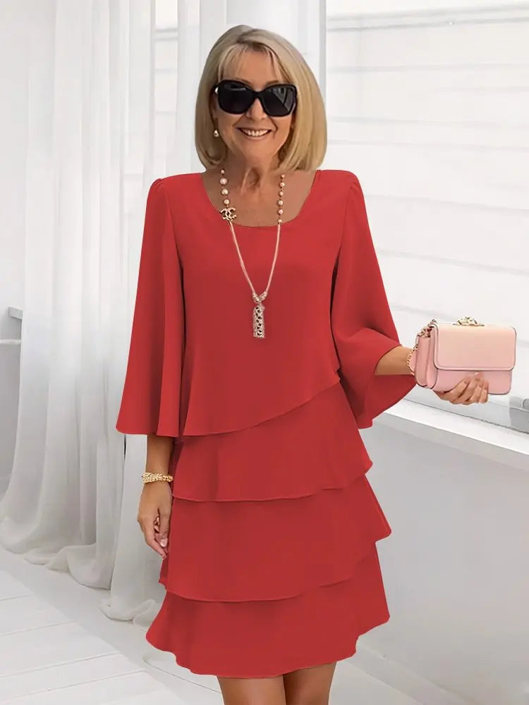 Ella | Vestido com Babados em Camadas Elegantes