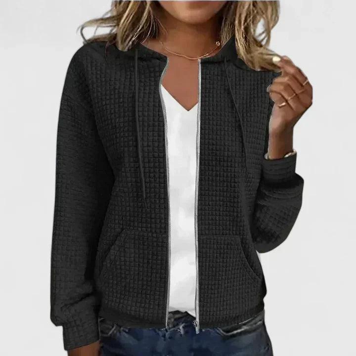 Martha | Elegant Textured Zip-Up Cardigan