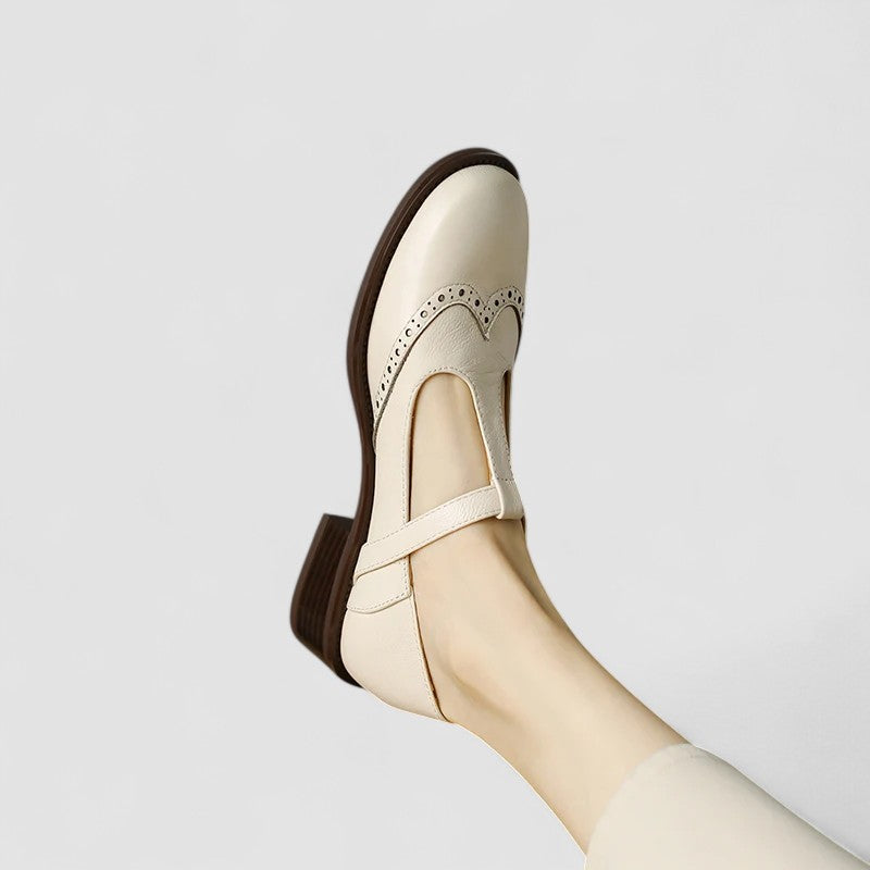 Olyssiah | Women's T-Bar Mary Jane Shoes, Low Block Heel Cushioned Comfort Shoes