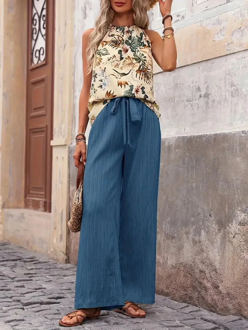 Antonette| Conjunto Elegante de Duas Peças Sem Mangas