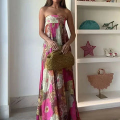 Lylah | Strapless High Waist Maxi Dress