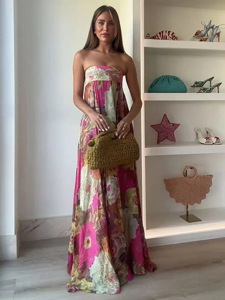 Lylah | Flowy Strapless Maxi Dress