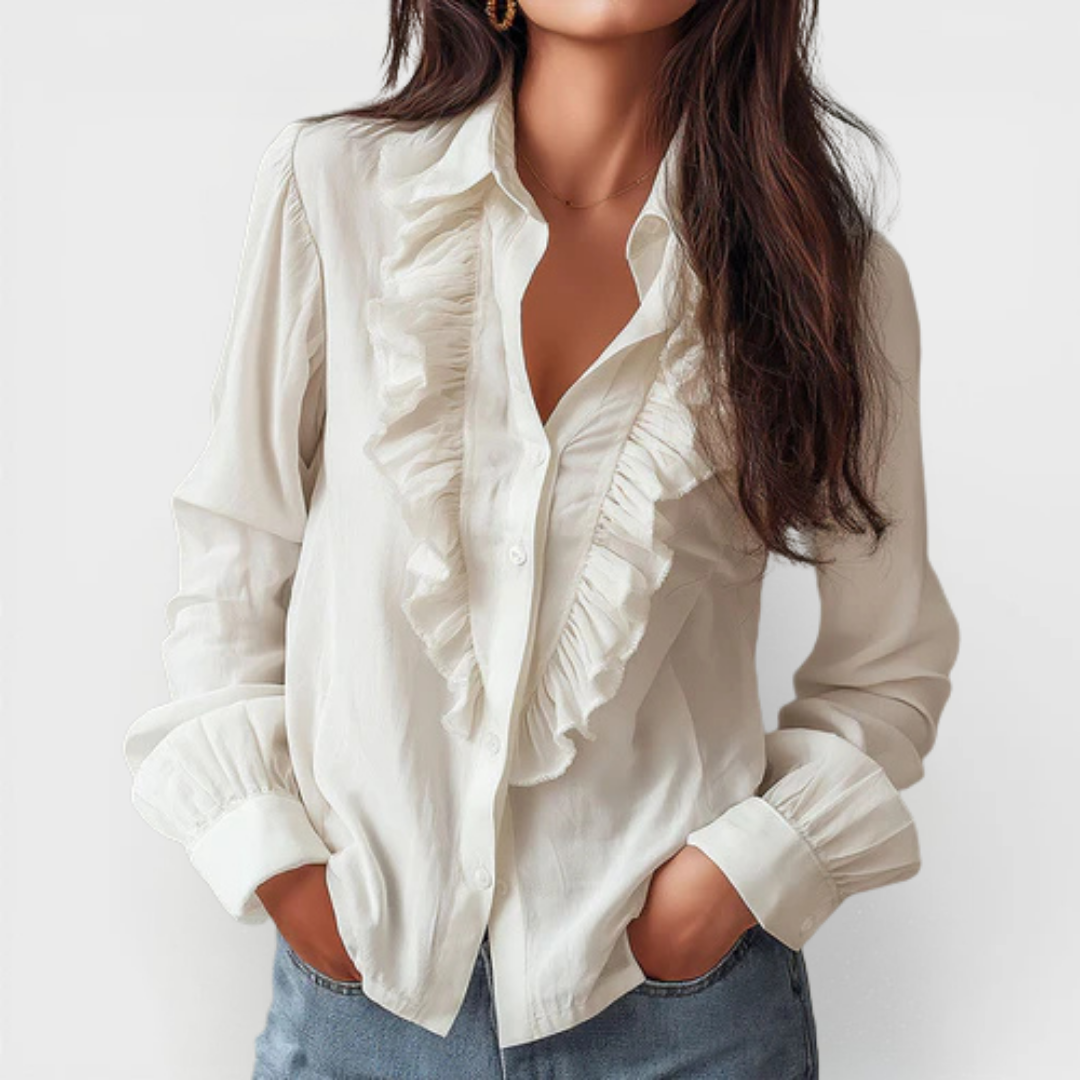 Anna | Blusa Simples com Babados Reversível