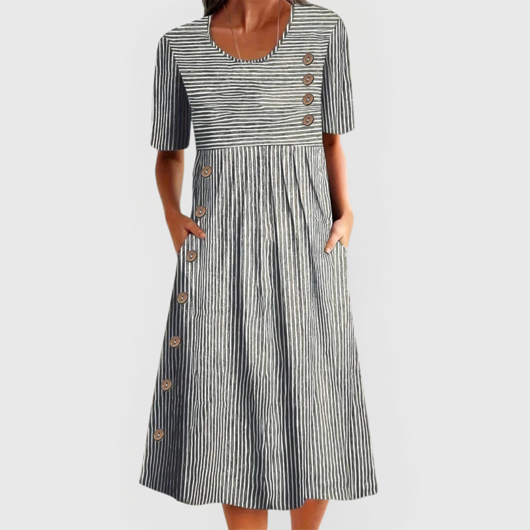 Vestido Midi Listrado Wanda