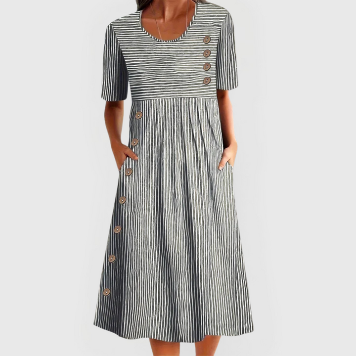 Vestido Midi Listrado Wanda